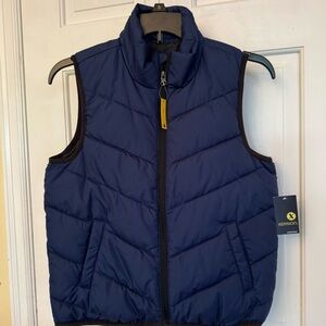 XERSION BOYS KIDS DARK BLUE PUFFER ZIP UP SLEEVELESS VEST SIZE 8 NWT
